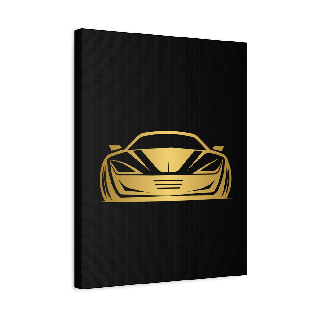 Golden Sports Car Canvas Print — Modern Automotive Wall Art