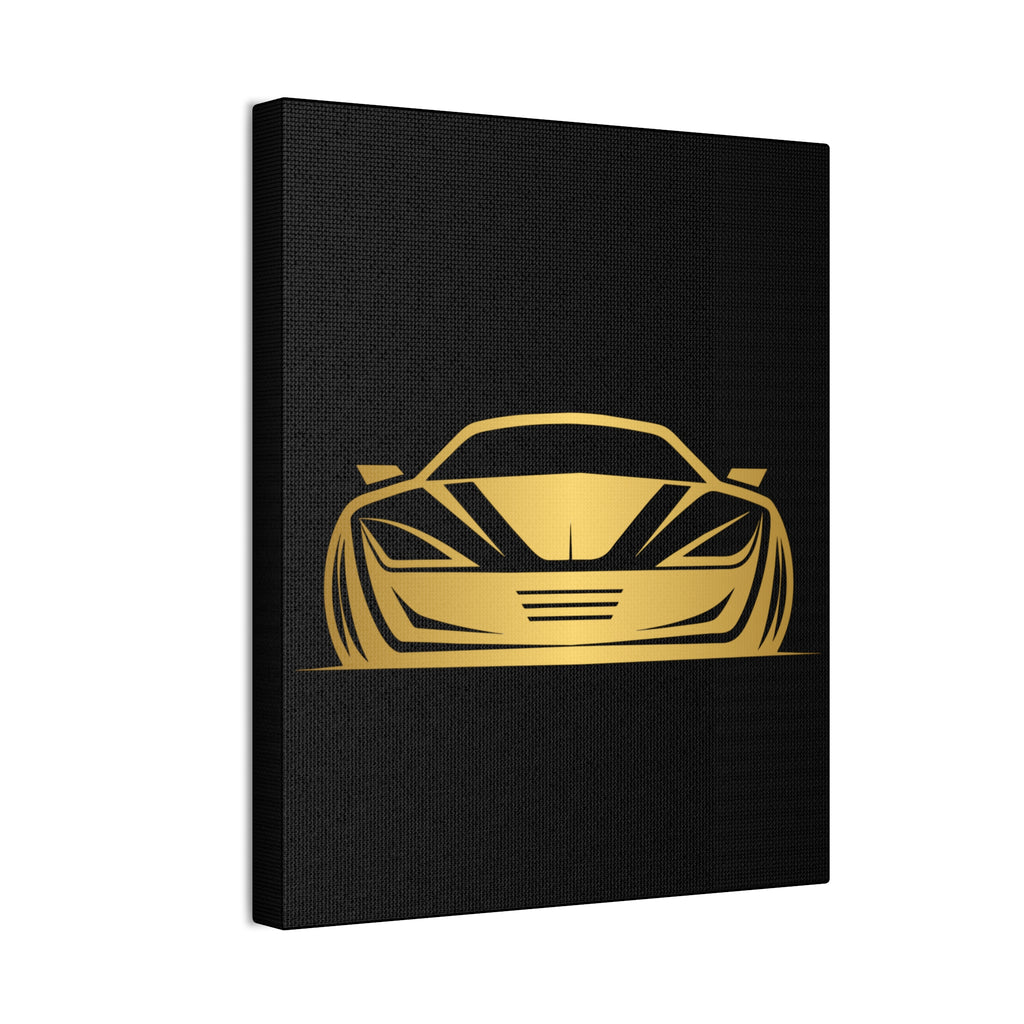 Gold Sports Car Canvas Print — Modern Automotive Wall Art