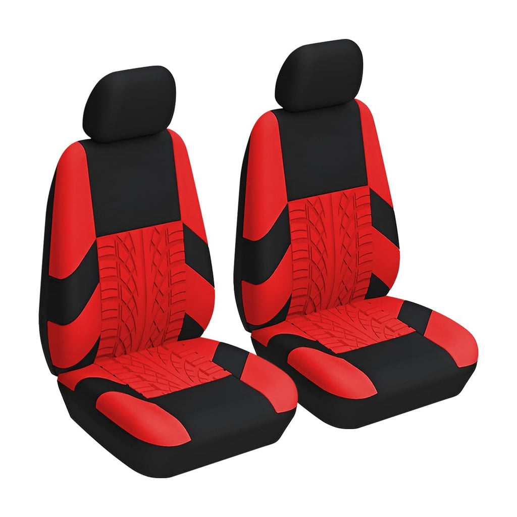 Front Car Seat Covers, 2 Pcs Polyester Bucket Seat Protectors, Soft And Breathable, Premium Sporty Automotive Seat Cushions, Universal Auto Interior Accessories Red