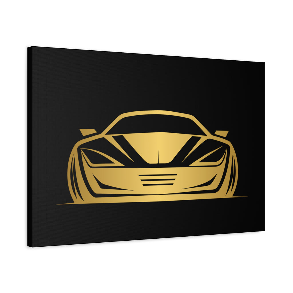 Golden Sports Car Canvas Print — Modern Automotive Wall Art