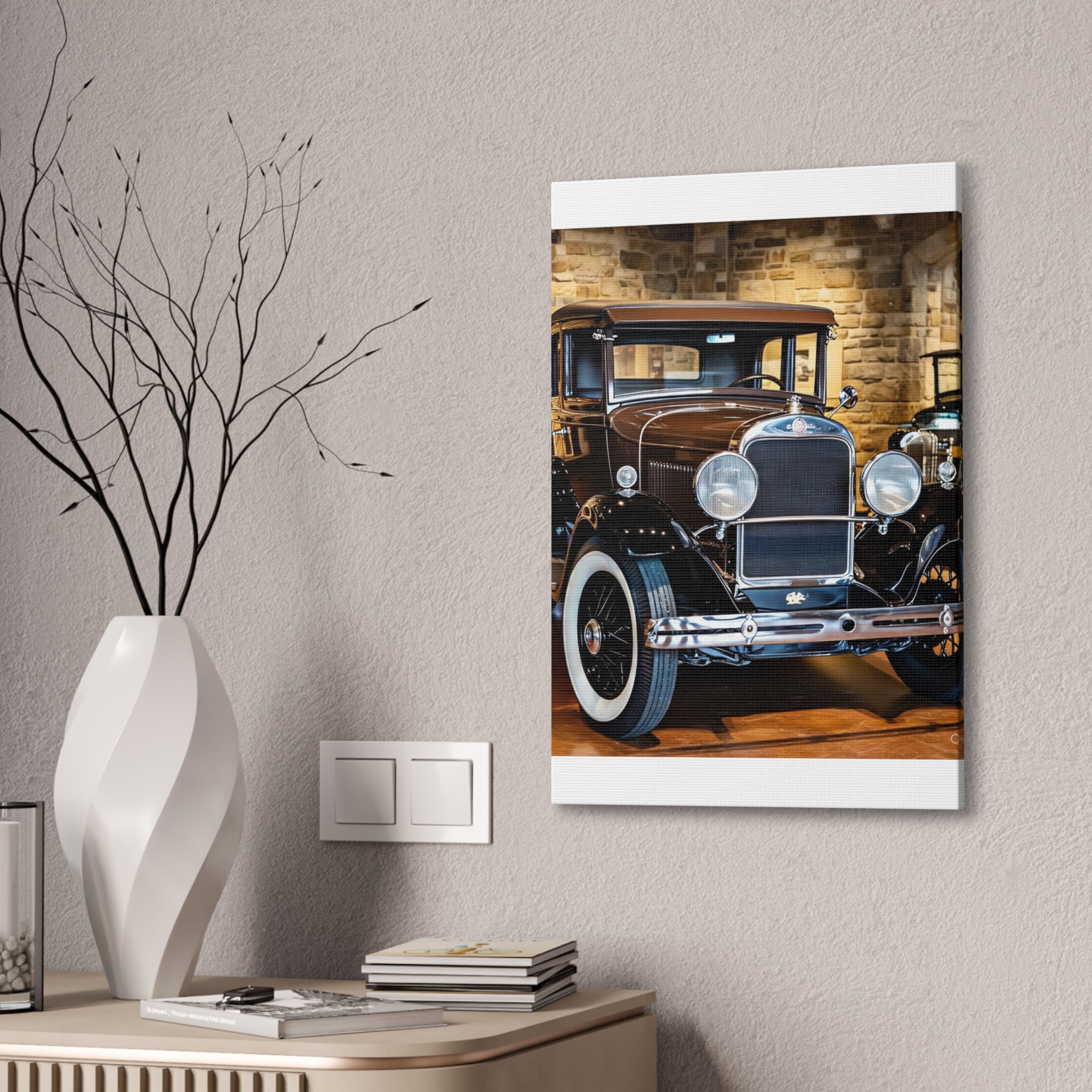 Vintage Classic Car Canvas Wall Art - Antique Auto Photography Print