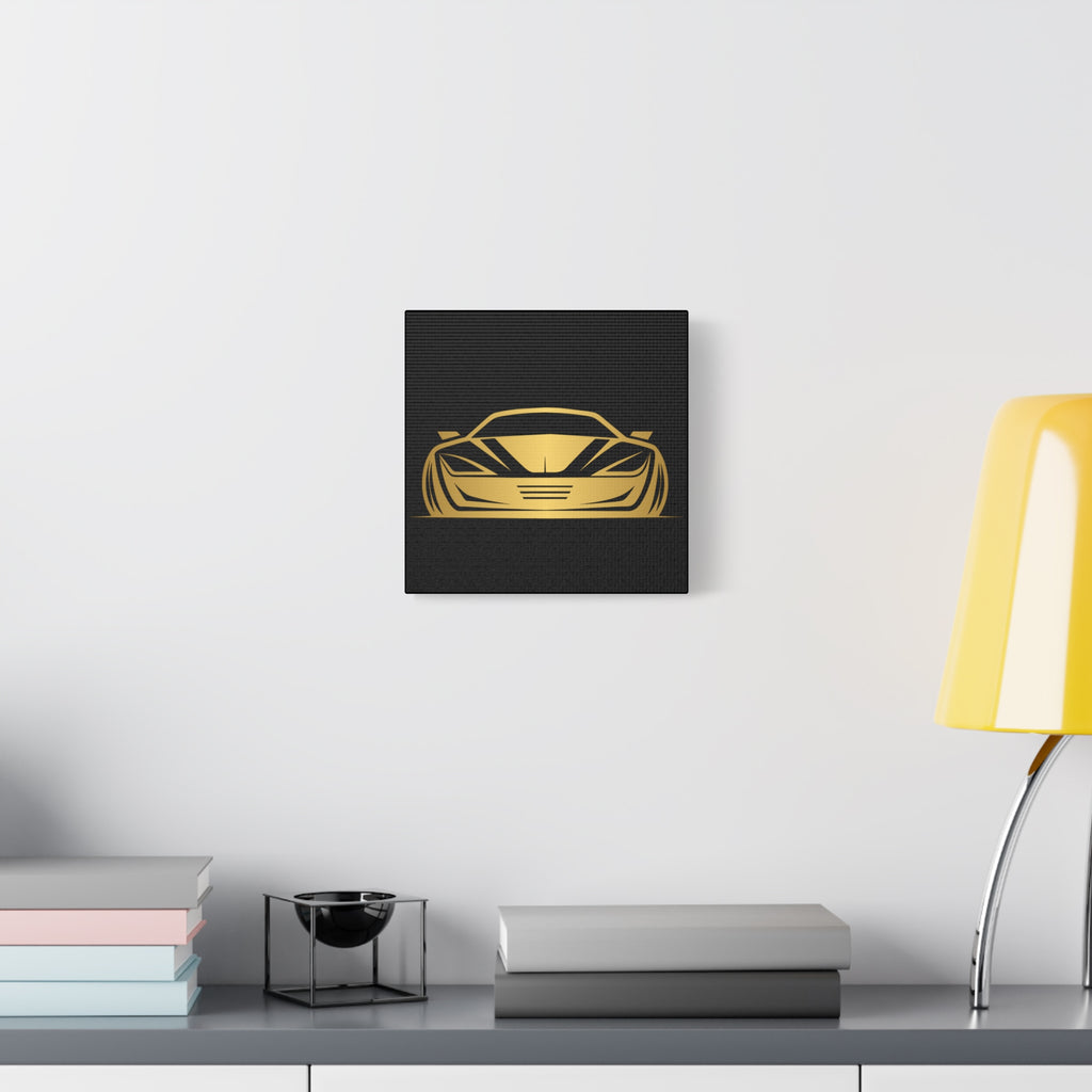 Golden Sports Car Canvas Print — Modern Automotive Wall Art