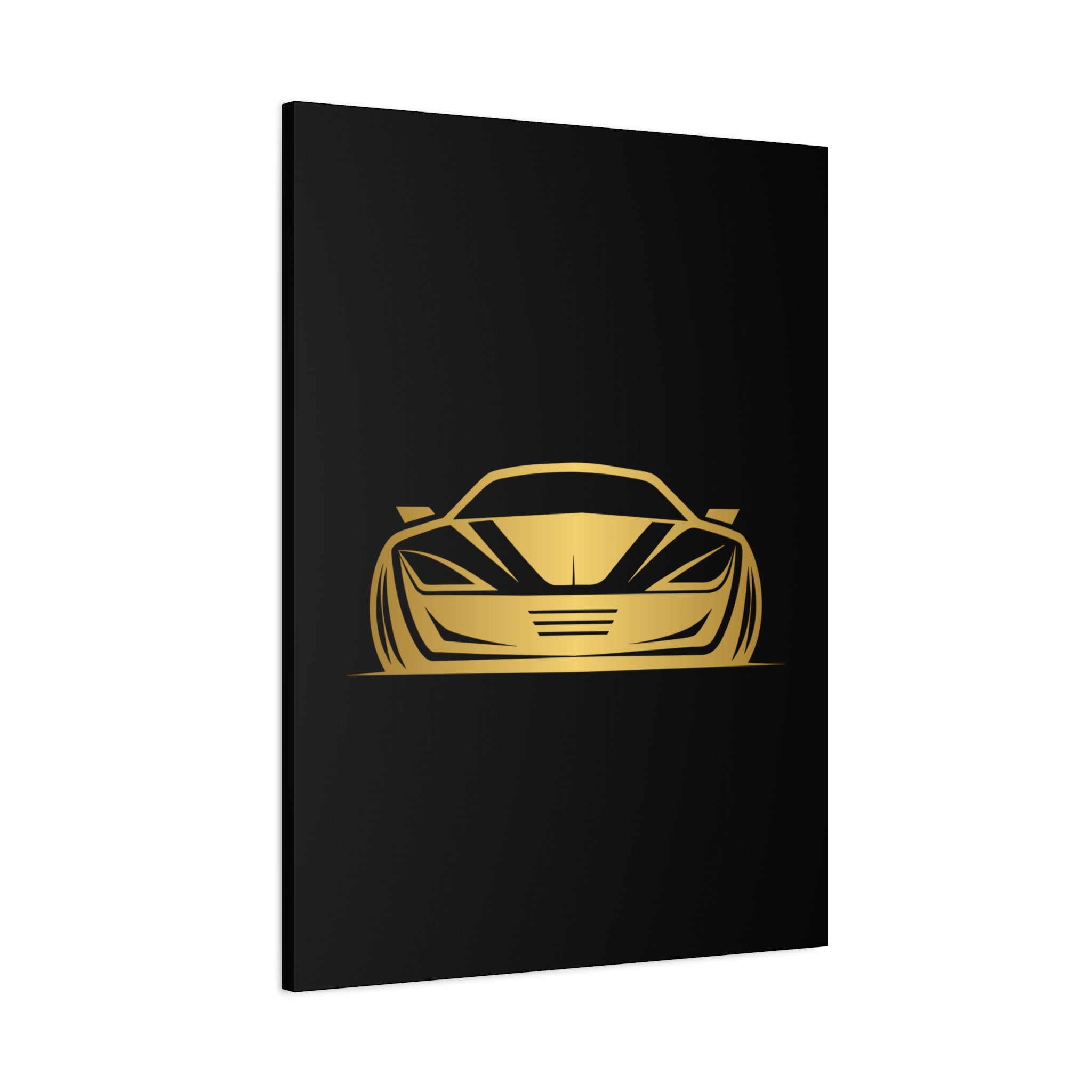 Golden Sports Car Canvas Print — Modern Automotive Wall Art
