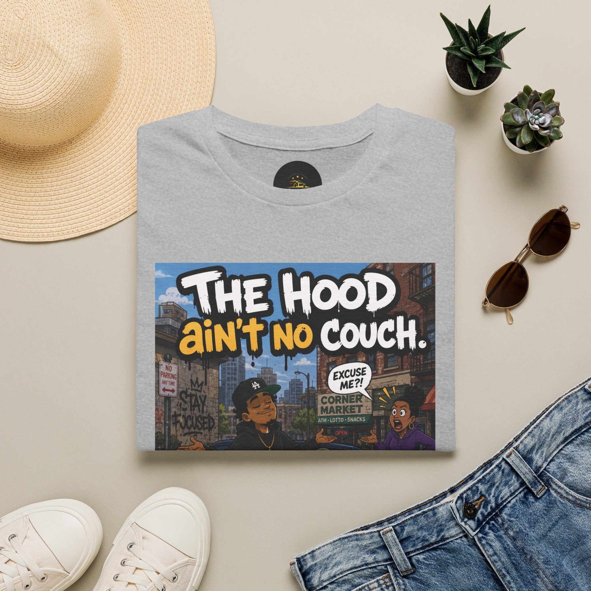 T-Shirt — "The Hood Ain’t No Couch" Urb Street Art Tee V2