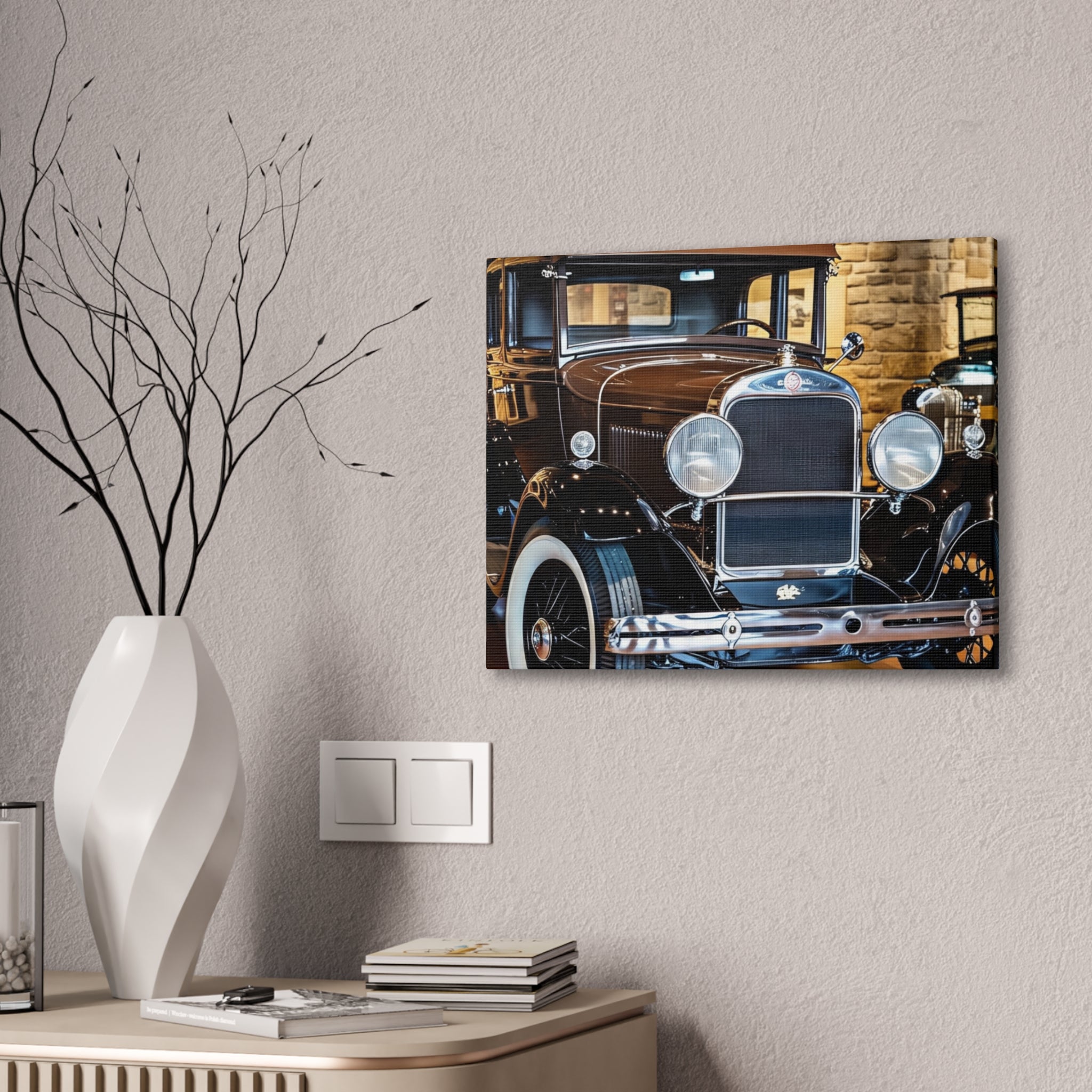 Vintage Classic Car Canvas Wall Art - Antique Auto Photography Print