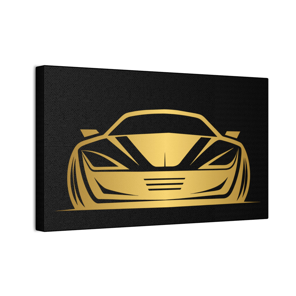 Gold Sports Car Canvas Print — Modern Automotive Wall Art