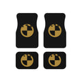 Gold/Black BMW Logo Car Mats (Set of 4) — Black Floor Mat Protector