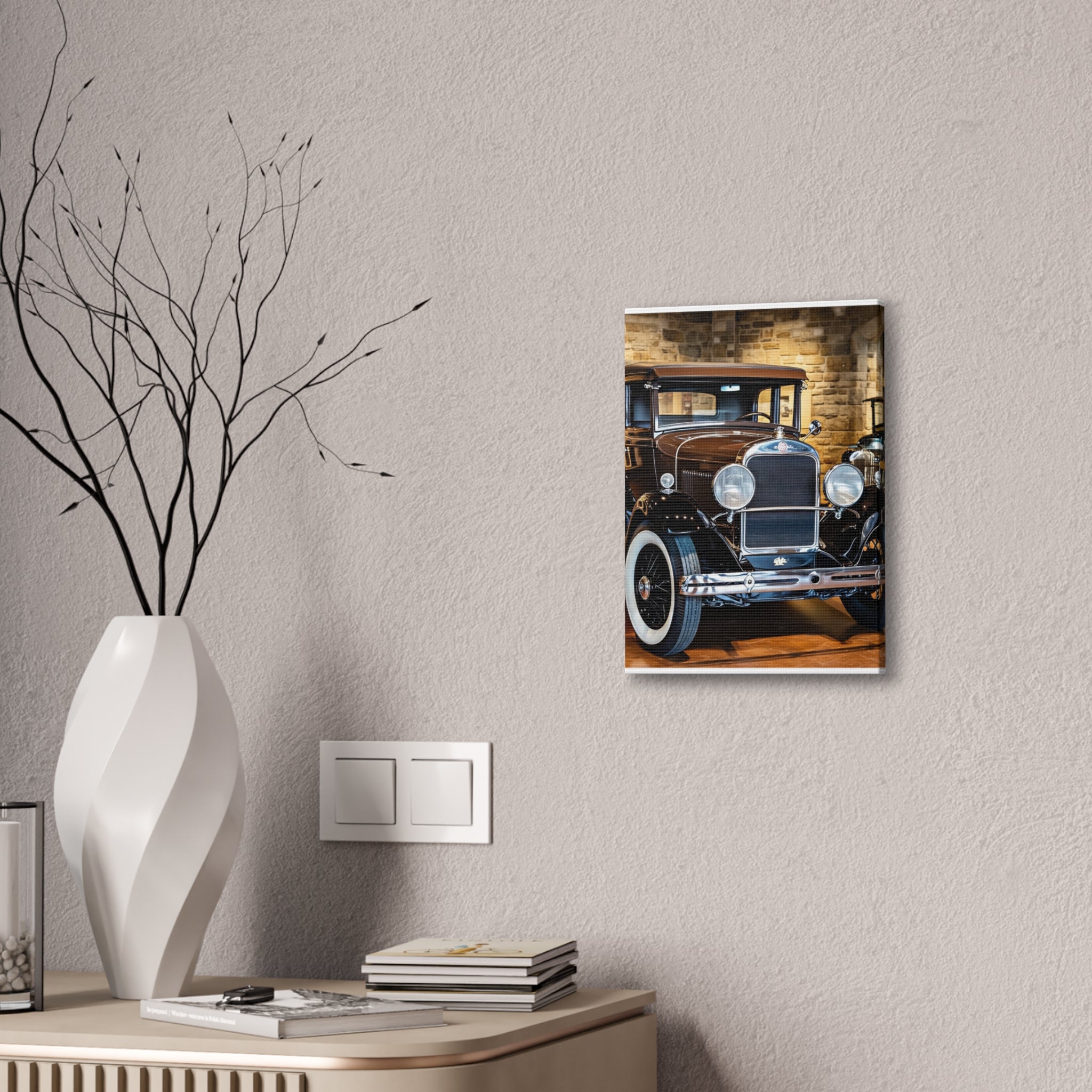 Vintage Classic Car Canvas Wall Art - Antique Auto Photography Print