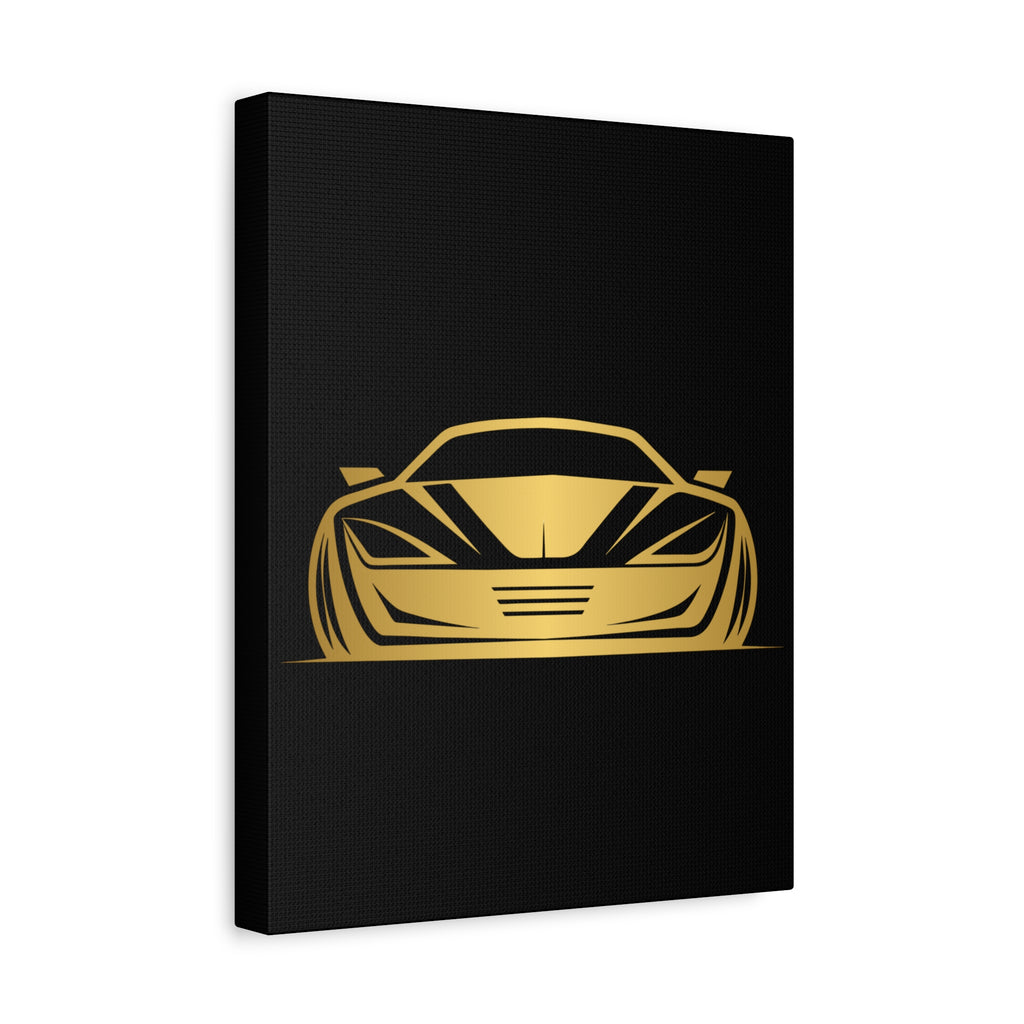 Golden Sports Car Canvas Print — Modern Automotive Wall Art