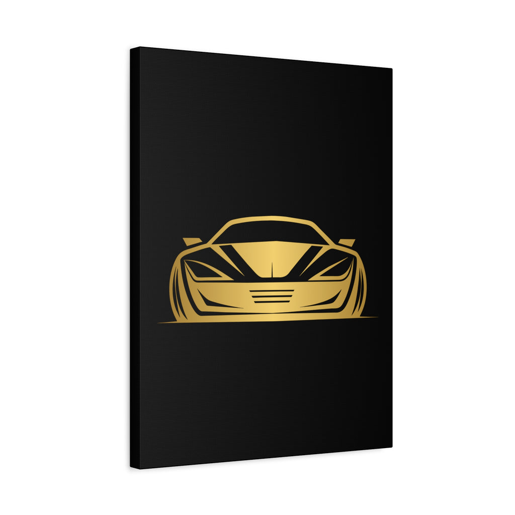 Golden Sports Car Canvas Print — Modern Automotive Wall Art
