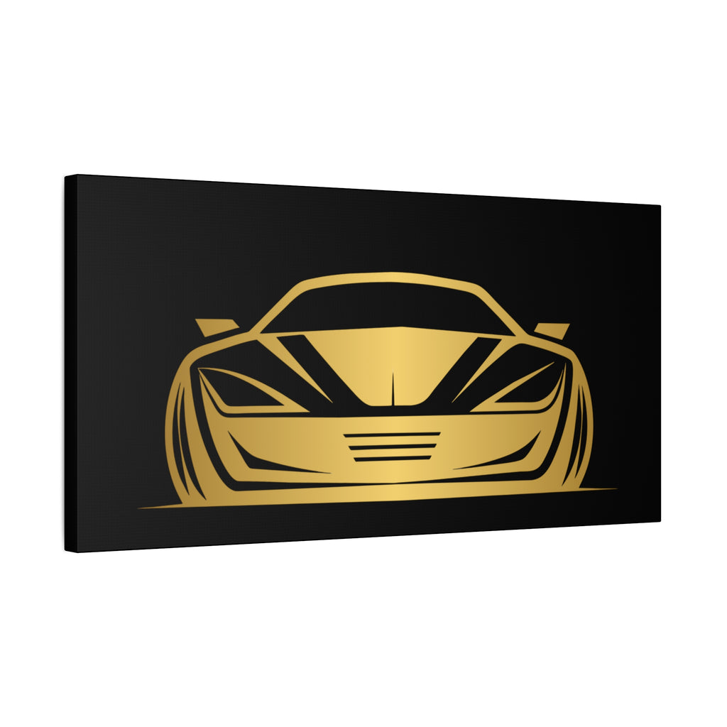 Golden Sports Car Canvas Print — Modern Automotive Wall Art
